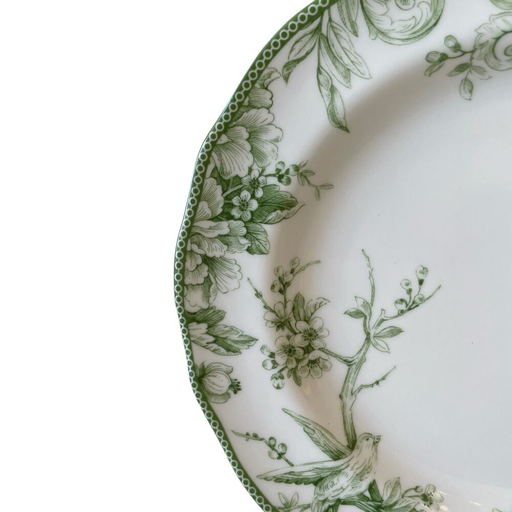 222 Fifth Adelaide MOSS Porcelain Dinner Plates 10.5in Floral Set of 4 New - Picture 9 of 16